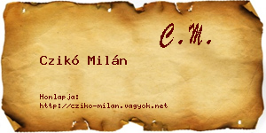 Czikó Milán névjegykártya