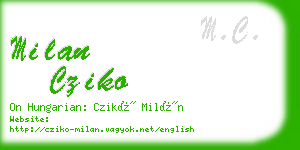 milan cziko business card